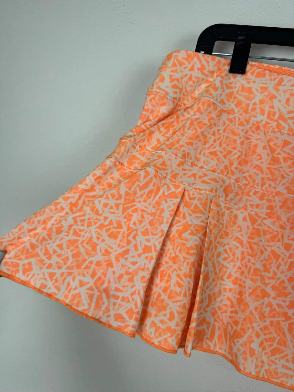 Nike Dri Fit Orange Printed Athletic Mini Skort Skirt Sporty Tennis Pickleball